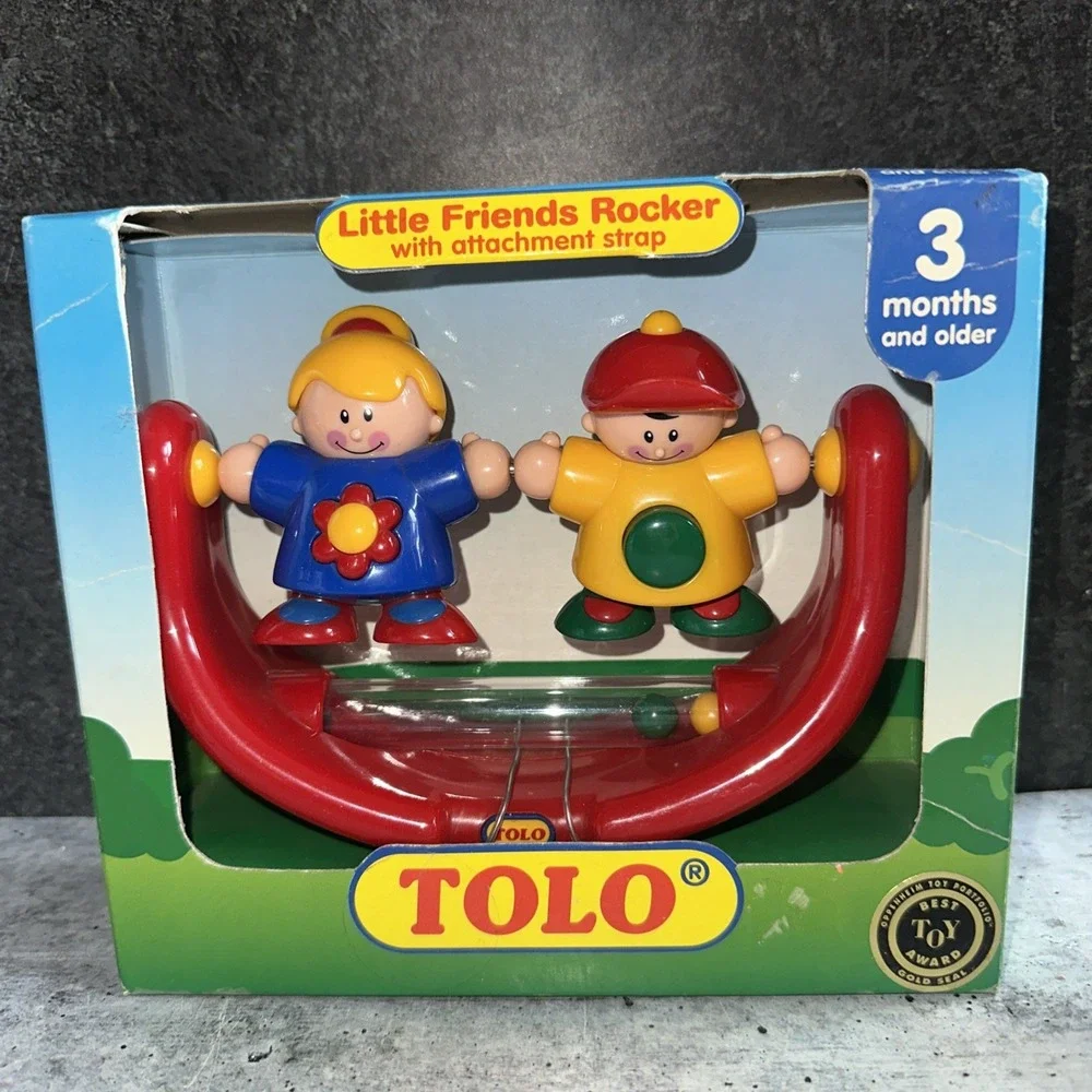 Vintage Rare Tolo Boy & Girl Rocking Rattle Developmental BABY EINSTEIN Toy